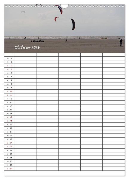 Produktbild: St. Peter Ording Familienplaner (Wandkalender 2026 DIN A3 hoch), CALVENDO Monatskalender