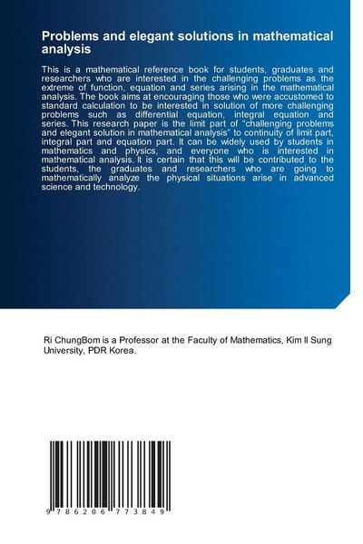 Produktbild: Problems and elegant solutions in mathematical analysis