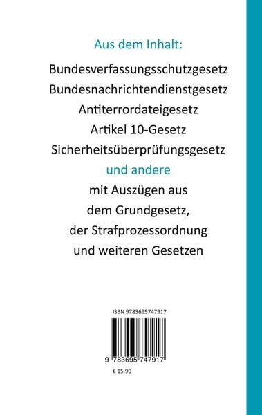 Produktbild: Nachrichtendienstgesetze des Bundes