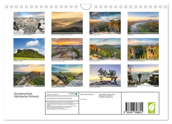 Produktbild: Wundersch&ouml;ne S&auml;chsische Schweiz (Wandkalender 2026 DIN A4 quer), CALVENDO Monatskalender
