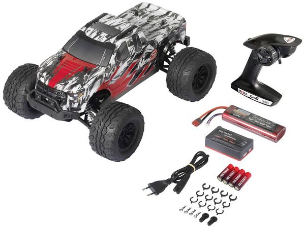 Produktbild: Reely New2 BL Super Combo Brushless 1:10 RC Modellauto Elektro Monstertruck Allradantrieb (4WD) 100% RtR 2,4GHz inkl. Akku