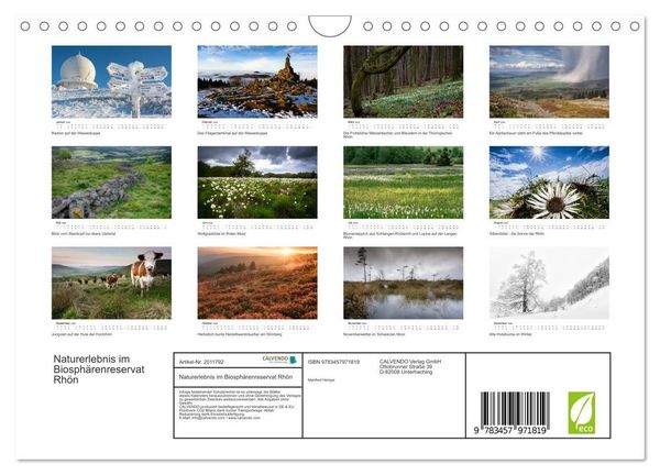 Produktbild: Naturerlebnis im Biosph&auml;renreservat Rh&ouml;n (Wandkalender 2026 DIN A4 quer), CALVENDO Monatskalender