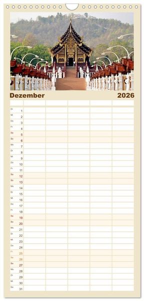 Produktbild: Familienplaner 2026 - Sehnsuchtsland Thailand mit 5 Spalten (Wandkalender, 21 x 45 cm) CALVENDO