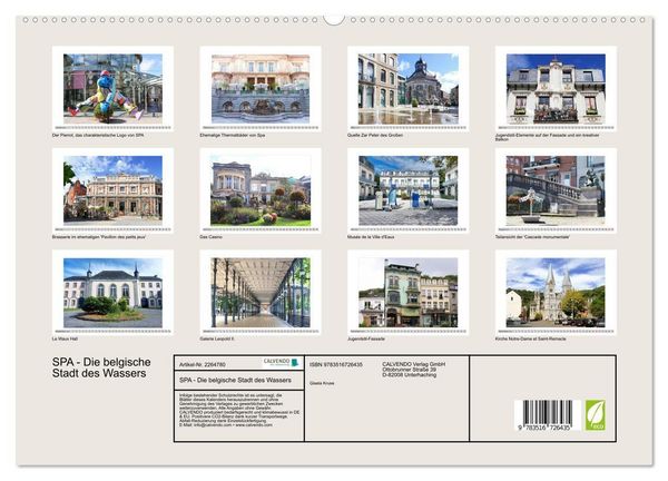 Produktbild: SPA - Die belgische Stadt des Wassers (hochwertiger Premium Wandkalender 2026 DIN A2 quer), Kunstdruck in Hochglanz