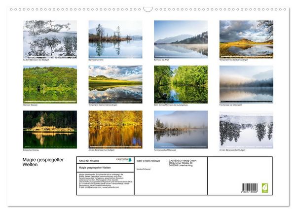 Produktbild: Magie gespiegelter Welten (Wandkalender 2026 DIN A2 quer), CALVENDO Monatskalender