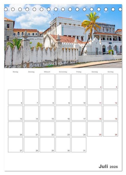 Produktbild: Sansibar - Reiseplaner (Tischkalender 2026 DIN A5 hoch), CALVENDO Monatskalender