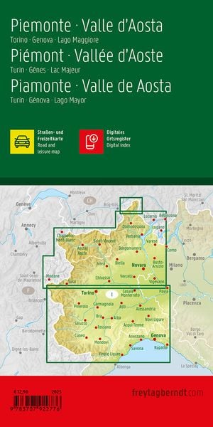 Produktbild: Freytag & berndt Stra&szlig;enkarte Piemont - Aostatal, Turin - Genua - Lago Maggiore 1:150.000