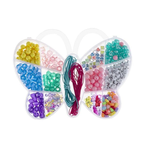 Produktbild: Perlen-Schmuckset 510St Schmetterling mit Kordeln-2x3m