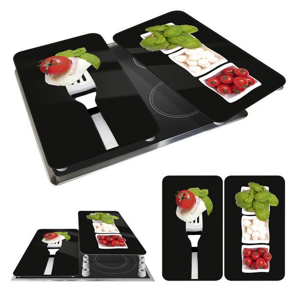 Produktbild: Herdabdeckplatte Universal Mod. Caprese, 2er Set, f&uuml;r alle Herdarten geeignet