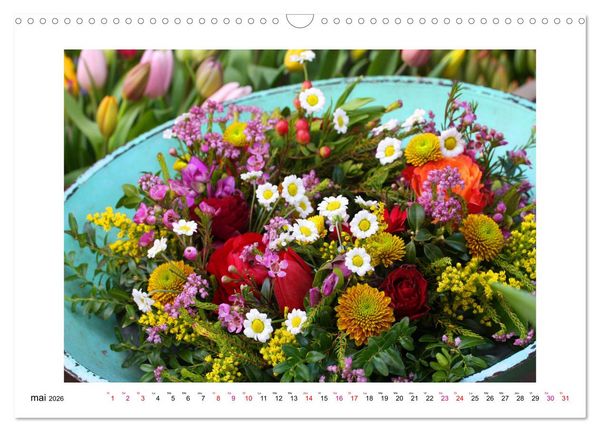 Produktbild: Fleurs - un m&eacute;lange color&eacute; (Calendrier mural 2026 DIN A3 vertical), CALVENDO calendrier mensuel
