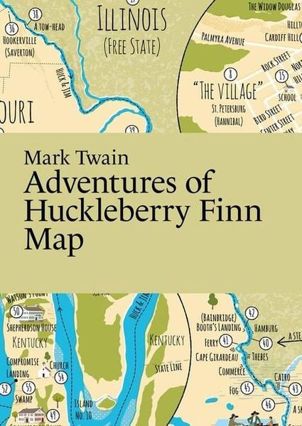Produktbild: Mark Twain, Adventures of Huckleberry Finn Map