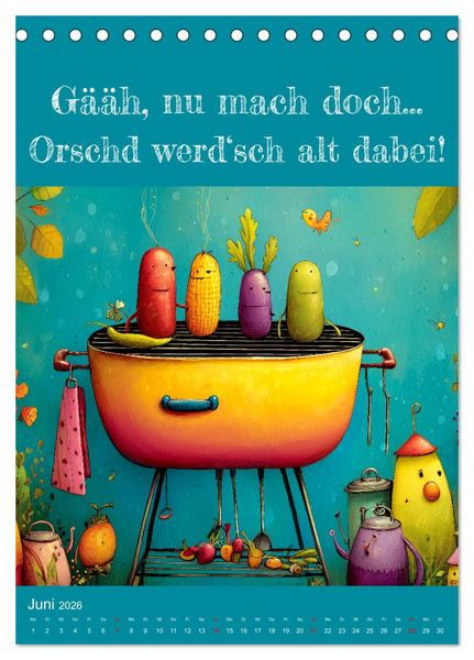 Produktbild: Erzgebirge mei Haamit - Mundart-Kalender mit s&auml;chsischem Humor (Tischkalender 2026 DIN A5 hoch), CALVENDO Monatskalender