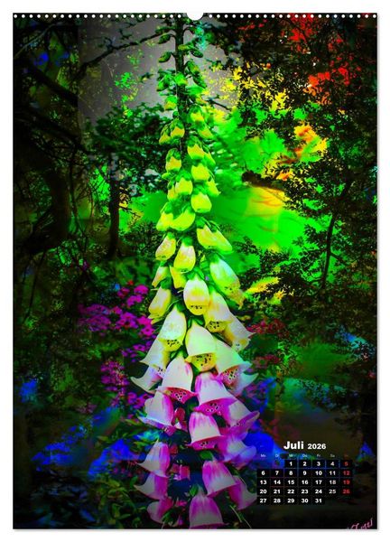 Produktbild: Bl&uuml;hende Fantasie - Digitalkunst (hochwertiger Premium Wandkalender 2026 DIN A2 hoch), Kunstdruck in Hochglanz