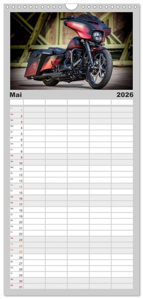 Produktbild: Familienplaner 2026 - Best of Custom- and Showbikes mit 5 Spalten (Wandkalender, 21 x 45 cm) CALVENDO