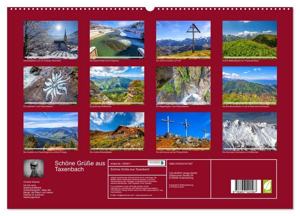 Produktbild: Sch&ouml;ne Gr&uuml;&szlig;e aus Taxenbach (hochwertiger Premium Wandkalender 2026 DIN A2 quer), Kunstdruck in Hochglanz