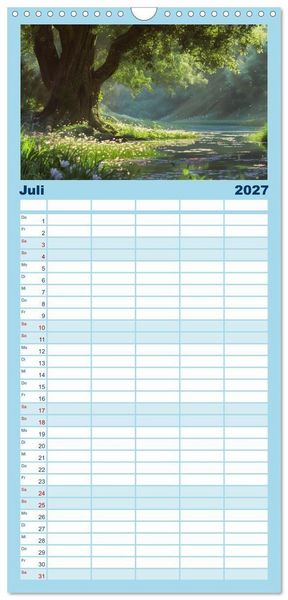 Produktbild: Familienplaner 2027 - Anime - Welten: Eine Reise durch vertr&auml;umte Welten mit 5 Spalten (Wandkalender, 21 x 45 cm) CALVENDO