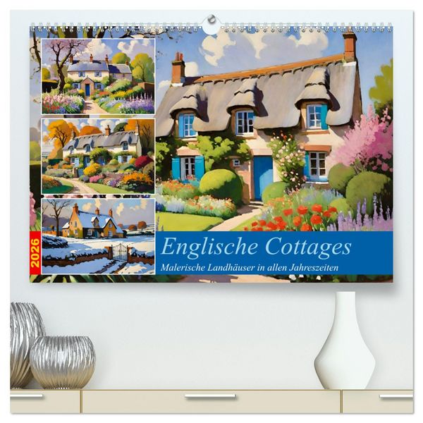 Produktbild: Englische Cottages (hochwertiger Premium Wandkalender 2026 DIN A2 quer), Kunstdruck in Hochglanz