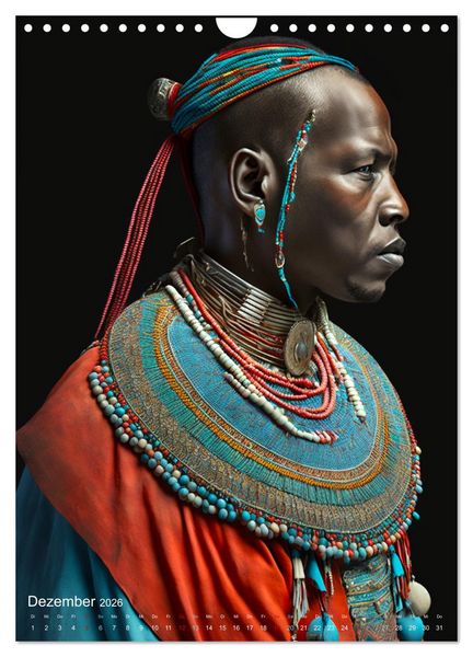 Produktbild: Inspiriert von den Massai, den stolzen Kriegern Afrikas (Wandkalender 2026 DIN A4 hoch), CALVENDO Monatskalender