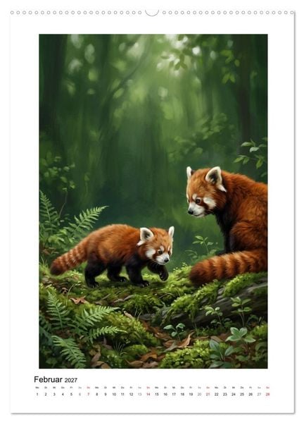 Produktbild: Rote Pandas &ndash; Pure Lebensfreude auf leisen Sohlen (Wandkalender 2027 DIN A2 hoch), CALVENDO Monatskalender