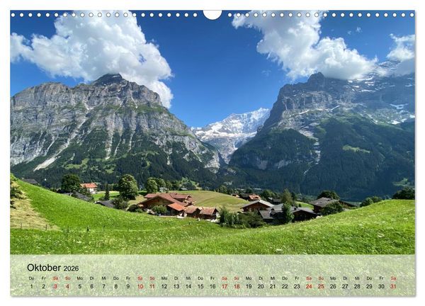 Produktbild: Alpenauszeit - Schweizer Bergsommermomente f&uuml;r die Seele (Wandkalender 2026 DIN A3 quer), CALVENDO Monatskalender
