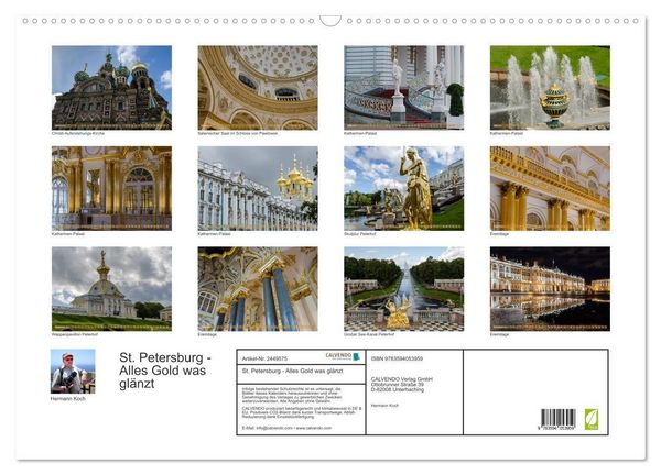 Produktbild: St. Petersburg - Alles Gold was gl&auml;nzt (Wandkalender 2027 DIN A2 quer), CALVENDO Monatskalender