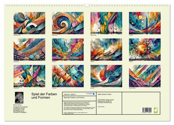 Produktbild: Spiel der Farben und Formen (Wandkalender 2026 DIN A2 quer), CALVENDO Monatskalender