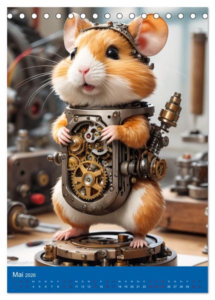 Produktbild: Roboter-Hamster - niedliche kleine Roboter (Tischkalender 2026 DIN A5 hoch), CALVENDO Monatskalender