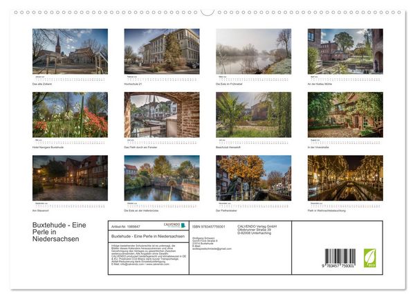 Produktbild: Buxtehude - Eine Perle in Niedersachsen (hochwertiger Premium Wandkalender 2026 DIN A2 quer), Kunstdruck in Hochglanz
