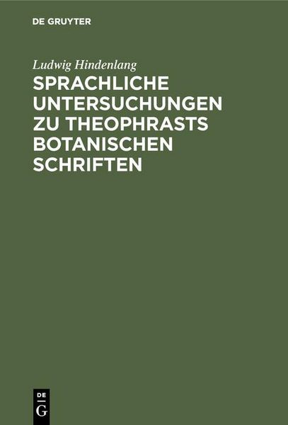 Produktbild: Sprachliche Untersuchungen zu Theophrasts botanischen Schriften