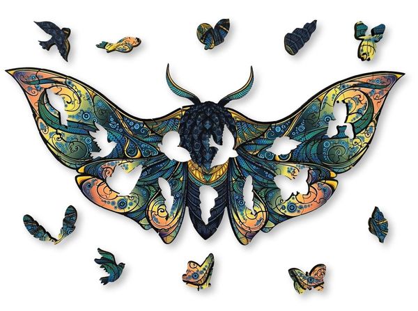 Produktbild: Aniwood J2320M - Animal Wood Puzzle, Blackbox Butterfly M, Schmetterling, Holz-Puzzle, 150 Teile