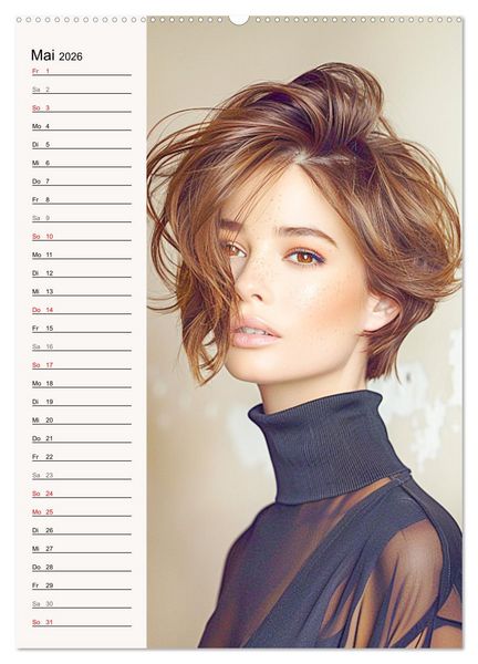 Produktbild: Kurzhaarschnitte. Zeitlose und sch&ouml;ne Schnitte f&uuml;r kurze Haare (hochwertiger Premium Wandkalender 2026 DIN A2 hoch), Kunstdruck in Hochglanz