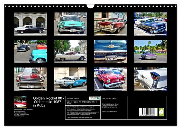 Produktbild: Golden Rocket 88 - Oldsmobile 1957 in Kuba (Wandkalender 2026 DIN A3 quer), CALVENDO Monatskalender