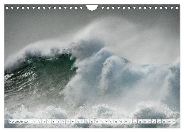 Produktbild: WASSERBERGE - Die Riesenwellen von Nazar&eacute; (Wandkalender 2026 DIN A4 quer), CALVENDO Monatskalender