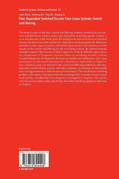 Produktbild: Time-Dependent Switched Discrete-Time Linear Systems: Control and Filtering