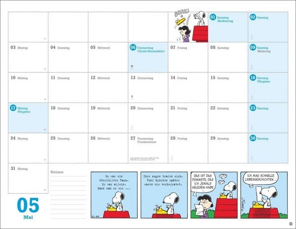 Produktbild: Peanuts Monatsplaner 2027