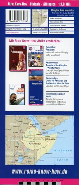 Produktbild: Reise Know-How Landkarte &Auml;thiopien, Somalia, Eritrea, Dschibuti / Ethiopia, Somalia, Djibouti, Eritrea (1:1.800.000)