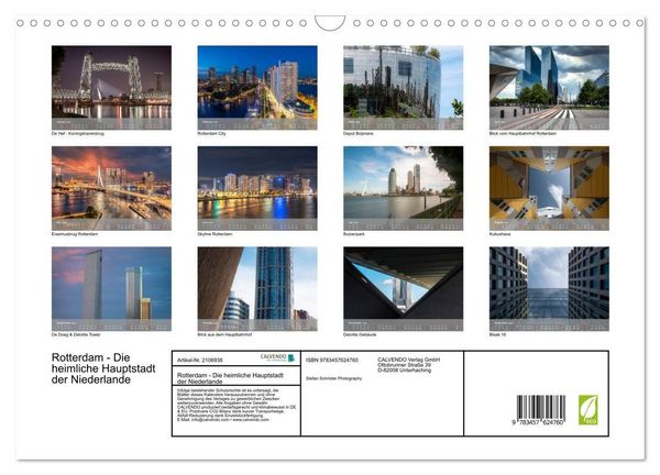 Produktbild: Rotterdam - Die heimliche Hauptstadt der Niederlande (Wandkalender 2026 DIN A3 quer), CALVENDO Monatskalender
