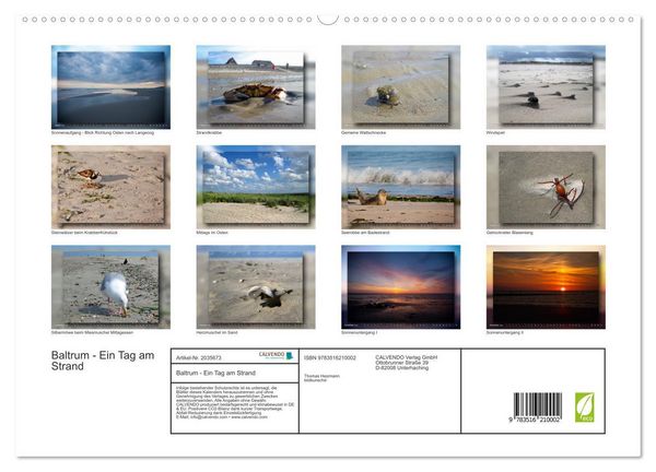 Produktbild: Baltrum - Ein Tag am Strand (hochwertiger Premium Wandkalender 2026 DIN A2 quer), Kunstdruck in Hochglanz