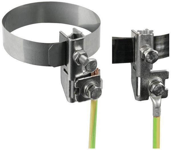 Produktbild: DEHN 540104 BRS 27.89 AK1X10 2X6.8 GSG V2A Bandrohrschelle 1St.