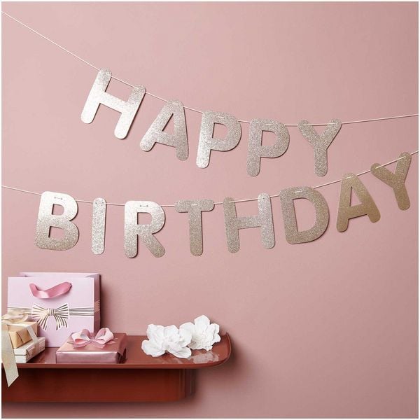 Produktbild: Girlande Happy Birthday, Glitter, Gold MIX, 5m