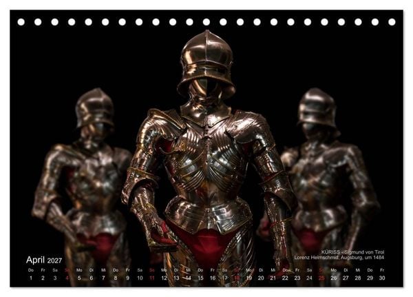 Produktbild: Historische R&uuml;stungen und Waffen (Tischkalender 2027 DIN A5 quer), CALVENDO Monatskalender