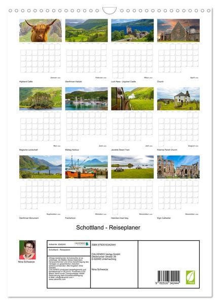 Produktbild: Schottland - Reiseplaner (Wandkalender 2026 DIN A3 hoch), CALVENDO Monatskalender