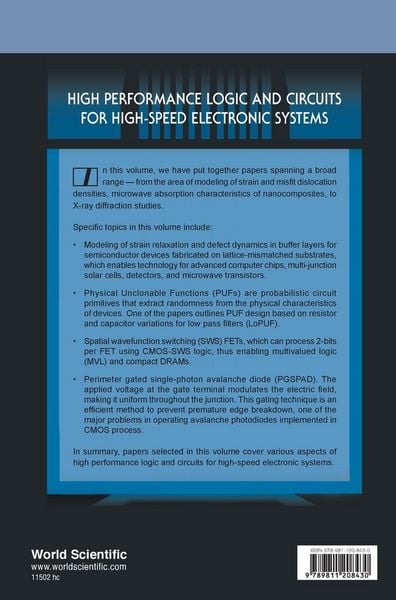 Produktbild: HIGH PERFORMANCE LOGIC & CIRCUITS HIGH-SPEED ELECTRONIC SYS