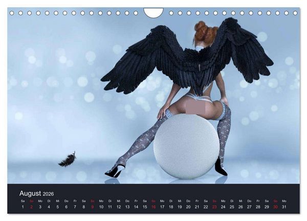 Produktbild: Engel der Verf&uuml;hrung - Mythologie als Akt (Wandkalender 2026 DIN A4 quer), CALVENDO Monatskalender