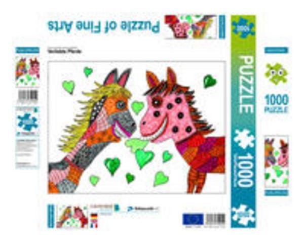 CALVENDO Puzzle Verliebte Pferde | 1000 Teile Lege-Größe 64x48cm Foto-Puzzle für glückliche Stunden