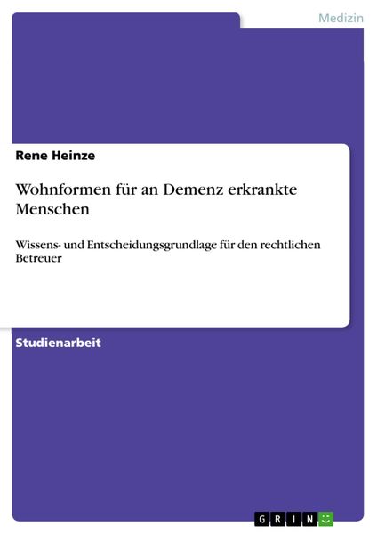 Produktbild: Wohnformen f&uuml;r an Demenz erkrankte Menschen
