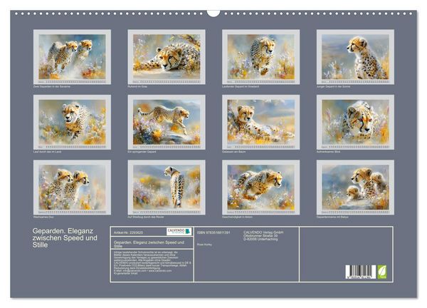 Produktbild: Geparden. Eleganz zwischen Speed und Stille (Wandkalender 2027 DIN A2 quer), CALVENDO Monatskalender