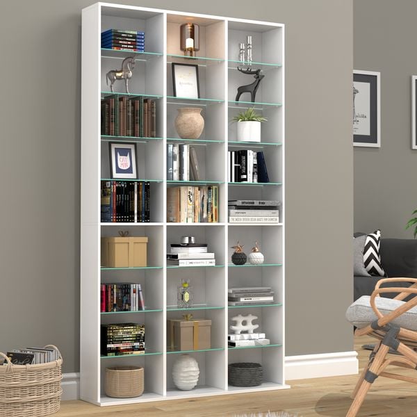 Holz CD DVD Standregal Bücherregal Regal Zilas XL