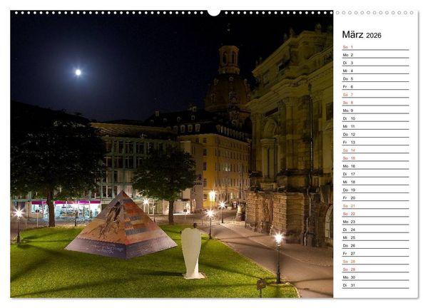 Produktbild: Eine Nacht in Dresden (Wandkalender 2026 DIN A2 quer), CALVENDO Monatskalender