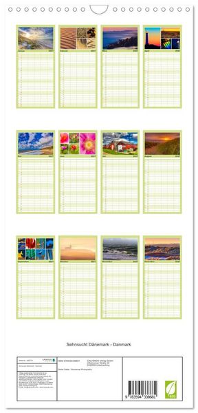 Produktbild: Familienplaner 2027 - Sehnsucht D&auml;nemark - Danmark mit 5 Spalten (Wandkalender, 21 x 45 cm) CALVENDO
